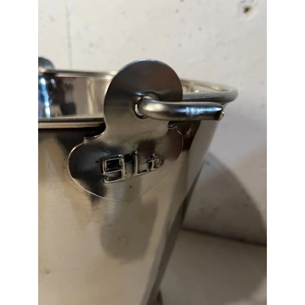 Restoration Hardware Stainless Chrome Champagne Chiller Ice Bucket 12